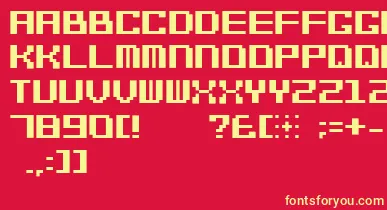 Bitcheese10srb font – Yellow Fonts On Red Background