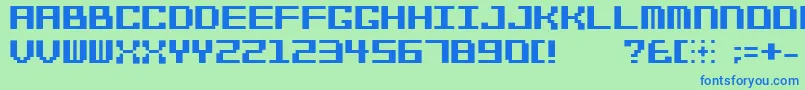 Bitcheese10srb Font – Blue Fonts on Green Background