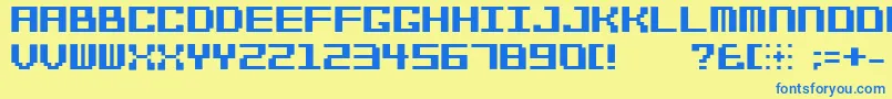 Bitcheese10srb Font – Blue Fonts on Yellow Background