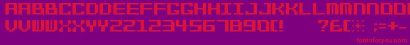 Bitcheese10srb-Schriftart – Rote Schriften auf violettem Hintergrund