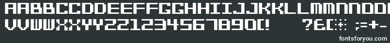 Bitcheese10srb-fontti – valkoiset fontit mustalla taustalla