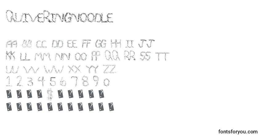 A fonte Quiveringnoodle – alfabeto, números, caracteres especiais