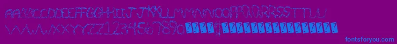 Quiveringnoodle Font – Blue Fonts on Purple Background