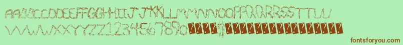 Quiveringnoodle Font – Brown Fonts on Green Background