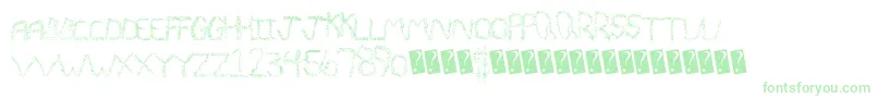 Quiveringnoodle Font – Green Fonts on White Background