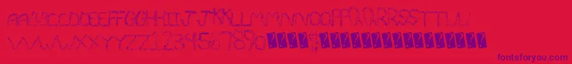 Quiveringnoodle Font – Purple Fonts on Red Background