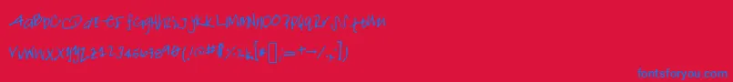 Noalani-Schriftart – Blaue Schriften auf rotem Hintergrund