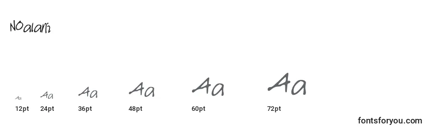 Размеры шрифта Noalani