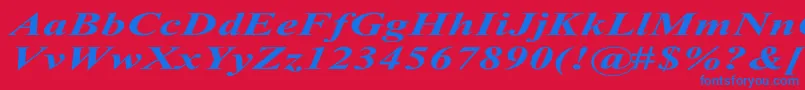 TimesRomanExBoldItalic Font – Blue Fonts on Red Background