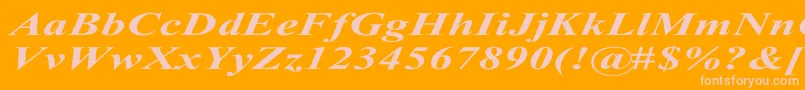 TimesRomanExBoldItalic-Schriftart – Rosa Schriften auf orangefarbenem Hintergrund