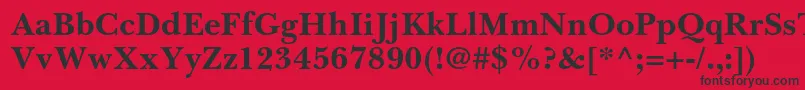 BaskervillecyrltstdBold Font – Black Fonts on Red Background