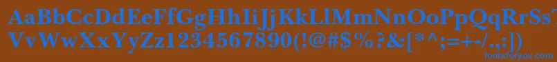 Czcionka BaskervillecyrltstdBold – niebieskie czcionki na brązowym tle