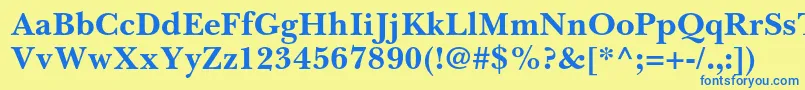 BaskervillecyrltstdBold Font – Blue Fonts on Yellow Background