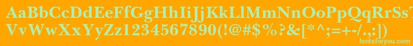 BaskervillecyrltstdBold Font – Green Fonts on Orange Background