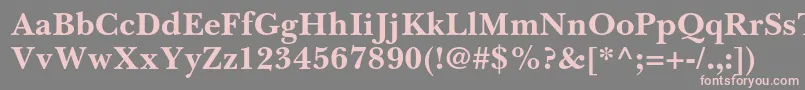 BaskervillecyrltstdBold-Schriftart – Rosa Schriften auf grauem Hintergrund