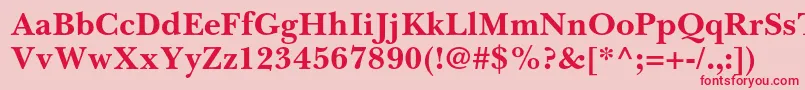 BaskervillecyrltstdBold Font – Red Fonts on Pink Background