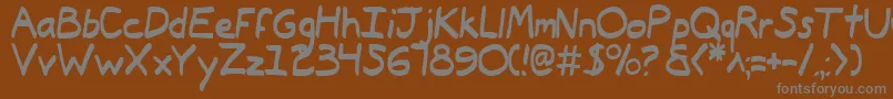 Typeecanoe-Schriftart – Graue Schriften auf braunem Hintergrund