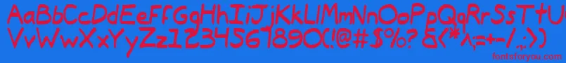 Typeecanoe Font – Red Fonts on Blue Background