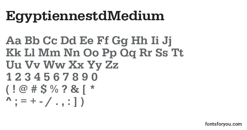 A fonte EgyptiennestdMedium – alfabeto, números, caracteres especiais