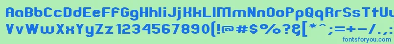 ZillahModernExpanded Font – Blue Fonts on Green Background