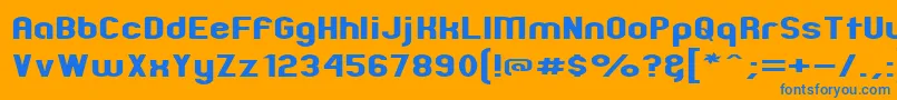 Czcionka ZillahModernExpanded – niebieskie czcionki na pomarańczowym tle