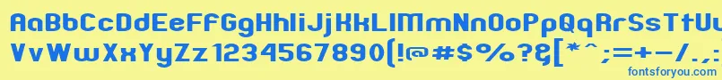 ZillahModernExpanded Font – Blue Fonts on Yellow Background