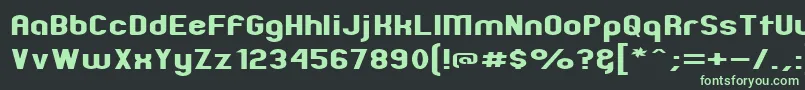 ZillahModernExpanded Font – Green Fonts on Black Background