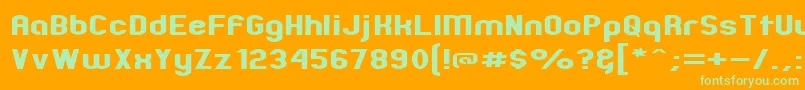 ZillahModernExpanded Font – Green Fonts on Orange Background