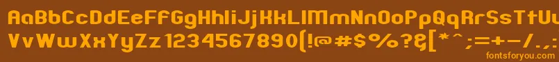 ZillahModernExpanded Font – Orange Fonts on Brown Background
