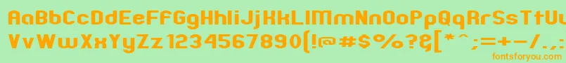 ZillahModernExpanded Font – Orange Fonts on Green Background