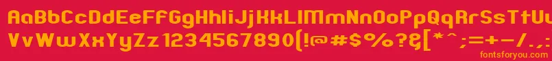 ZillahModernExpanded Font – Orange Fonts on Red Background