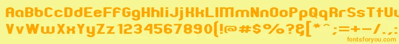 ZillahModernExpanded Font – Orange Fonts on Yellow Background