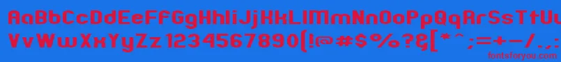 ZillahModernExpanded Font – Red Fonts on Blue Background