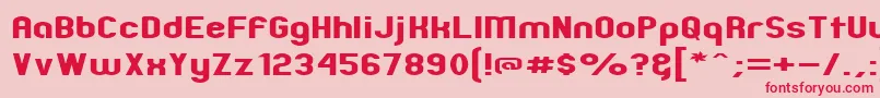 ZillahModernExpanded Font – Red Fonts on Pink Background