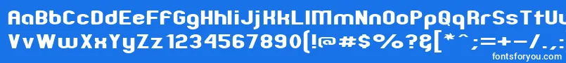 Czcionka ZillahModernExpanded – białe czcionki na niebieskim tle