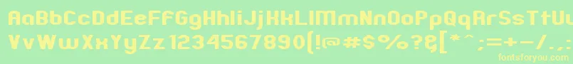 ZillahModernExpanded Font – Yellow Fonts on Green Background