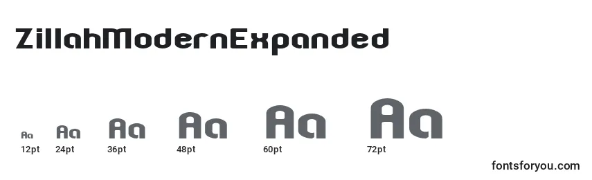 ZillahModernExpanded Font Sizes