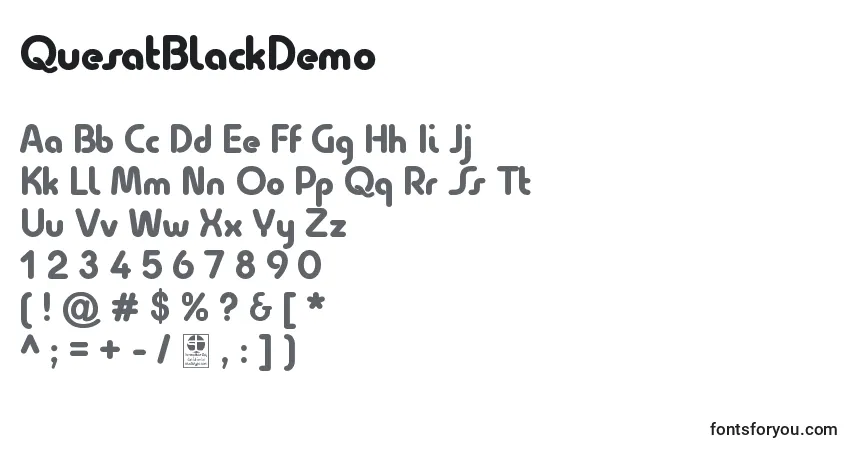 Шрифт QuesatBlackDemo – алфавит, цифры, специальные символы