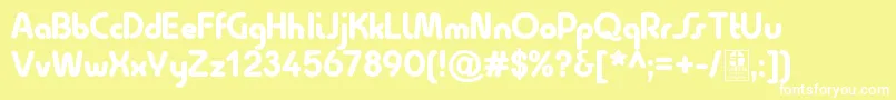 QuesatBlackDemo Font – White Fonts on Yellow Background