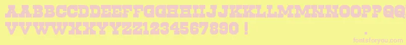 Cowboys2.0-fontti – vaaleanpunaiset fontit keltaisella taustalla