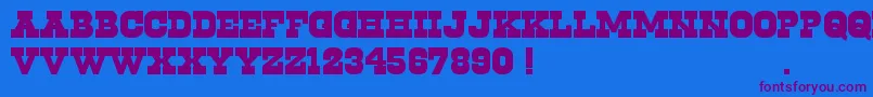 Cowboys2.0-Schriftart – Violette Schriften auf blauem Hintergrund