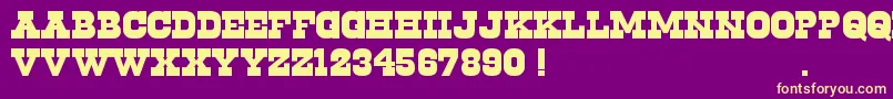 Cowboys2.0-Schriftart – Gelbe Schriften auf violettem Hintergrund