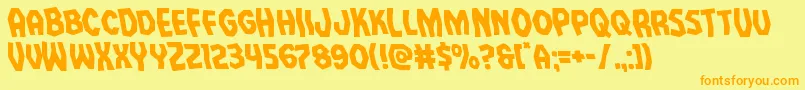 Vampirebrideleft-Schriftart – Orangefarbene Schriften auf gelbem Hintergrund