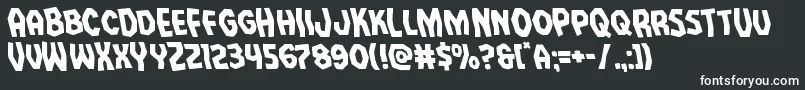 Vampirebrideleft-fontti – valkoiset fontit mustalla taustalla