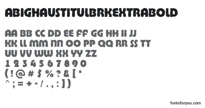 Schriftart ABighaustitulbrkExtrabold – Alphabet, Zahlen, spezielle Symbole