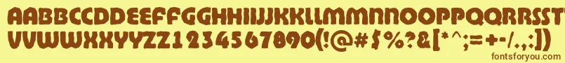 ABighaustitulbrkExtrabold Font – Brown Fonts on Yellow Background