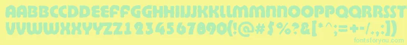 ABighaustitulbrkExtrabold-Schriftart – Grüne Schriften auf gelbem Hintergrund