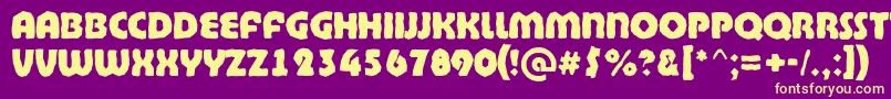 ABighaustitulbrkExtrabold Font – Yellow Fonts on Purple Background