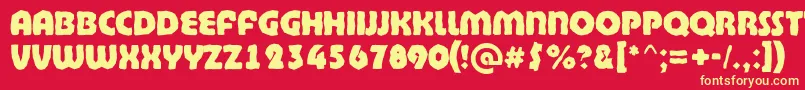 ABighaustitulbrkExtrabold Font – Yellow Fonts on Red Background