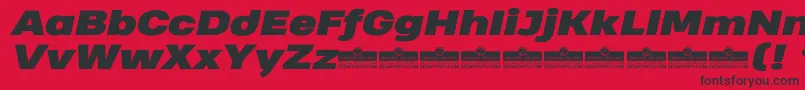 HeadingProWideBlackItalicTrial Font – Black Fonts on Red Background